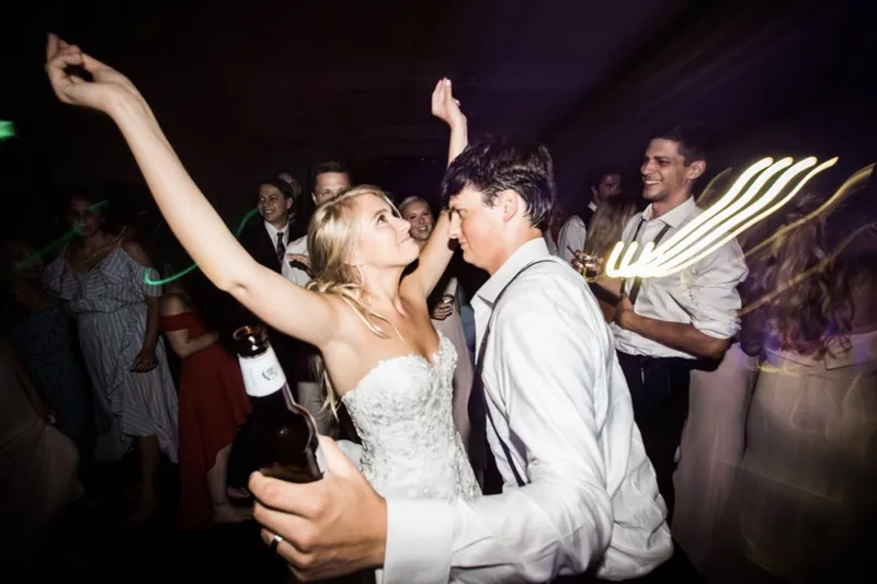 Packed dance floor at a reception